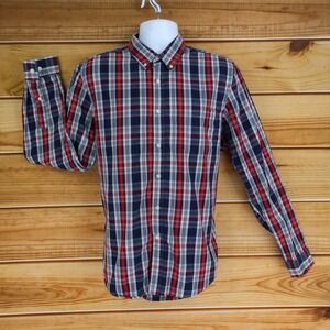 Club Room Long Sleeve Button Down Shirt Mens Size L Multicolor Plaid Slim Fit